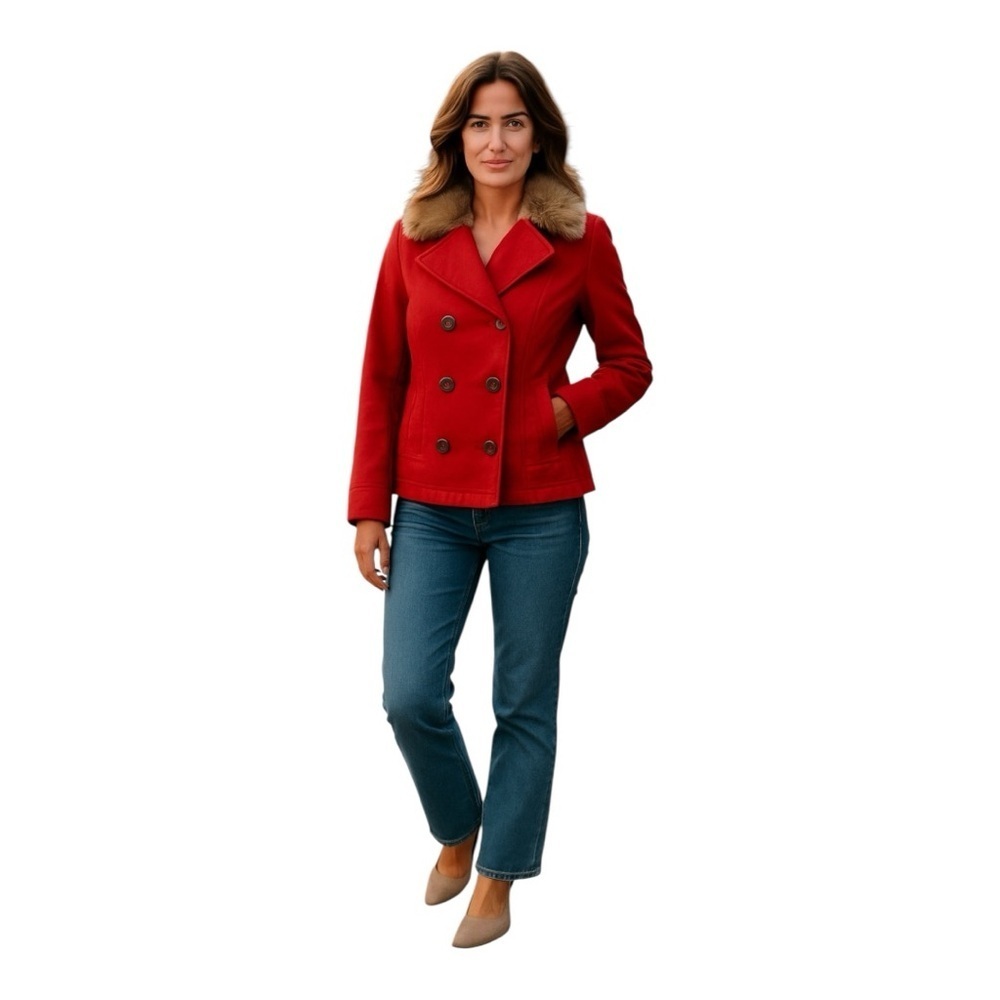 Chico's Faux Fur Collar Blazer Jacket